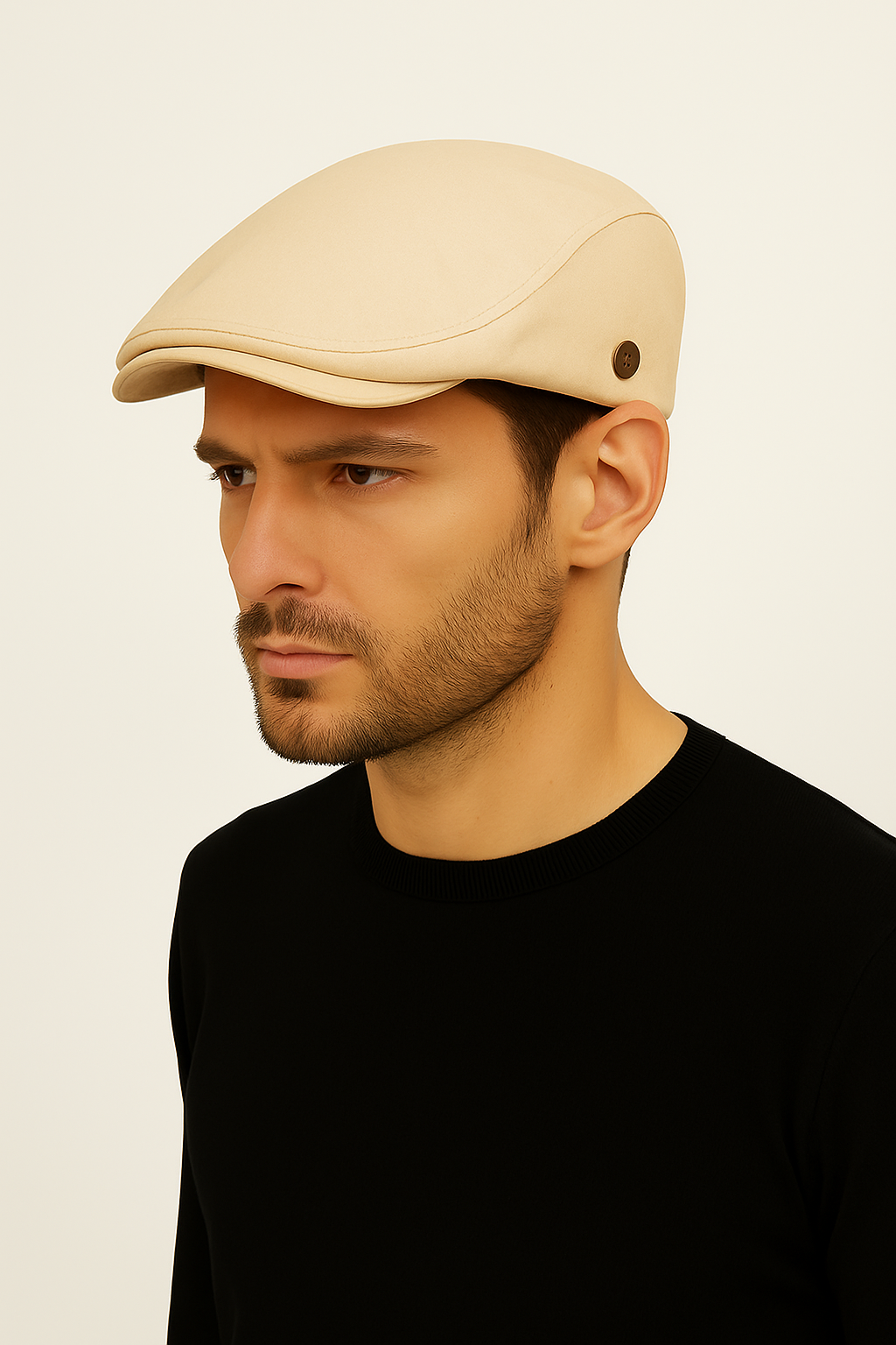 Erkek London Flat Model Yazlık Kumaş Arkası Lastikli Şık ve Modern Kasket Şapka